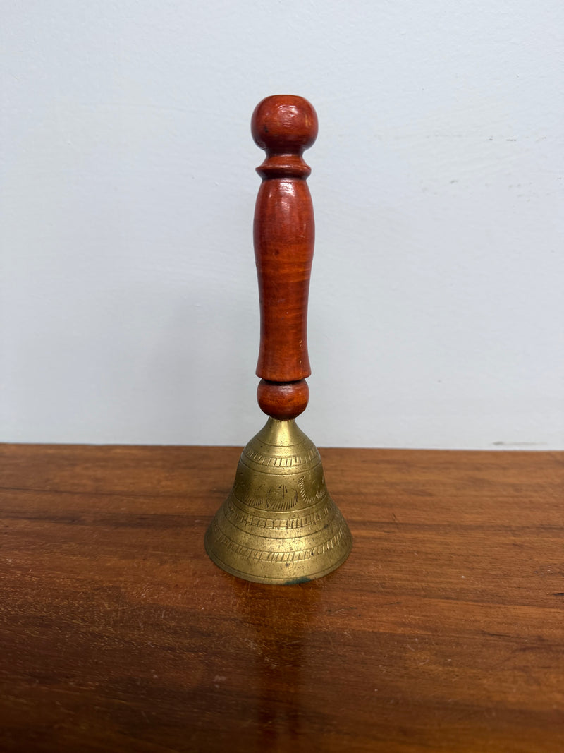 Vintage Brass Bell with Wooden Handle