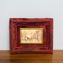 Antique Bas-Relief Petrified Limestone Plaque