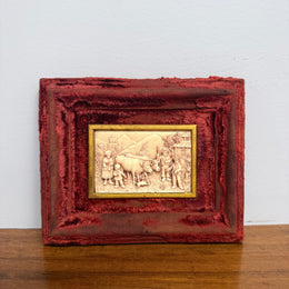 Antique Bas-Relief Petrified Limestone Plaque