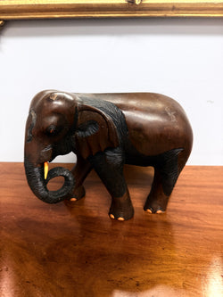 Vintage Carved Acacia Wood Elephant Statue | Antique & Vintage | Moonee Ponds Antiques | Australia Wide Delivery