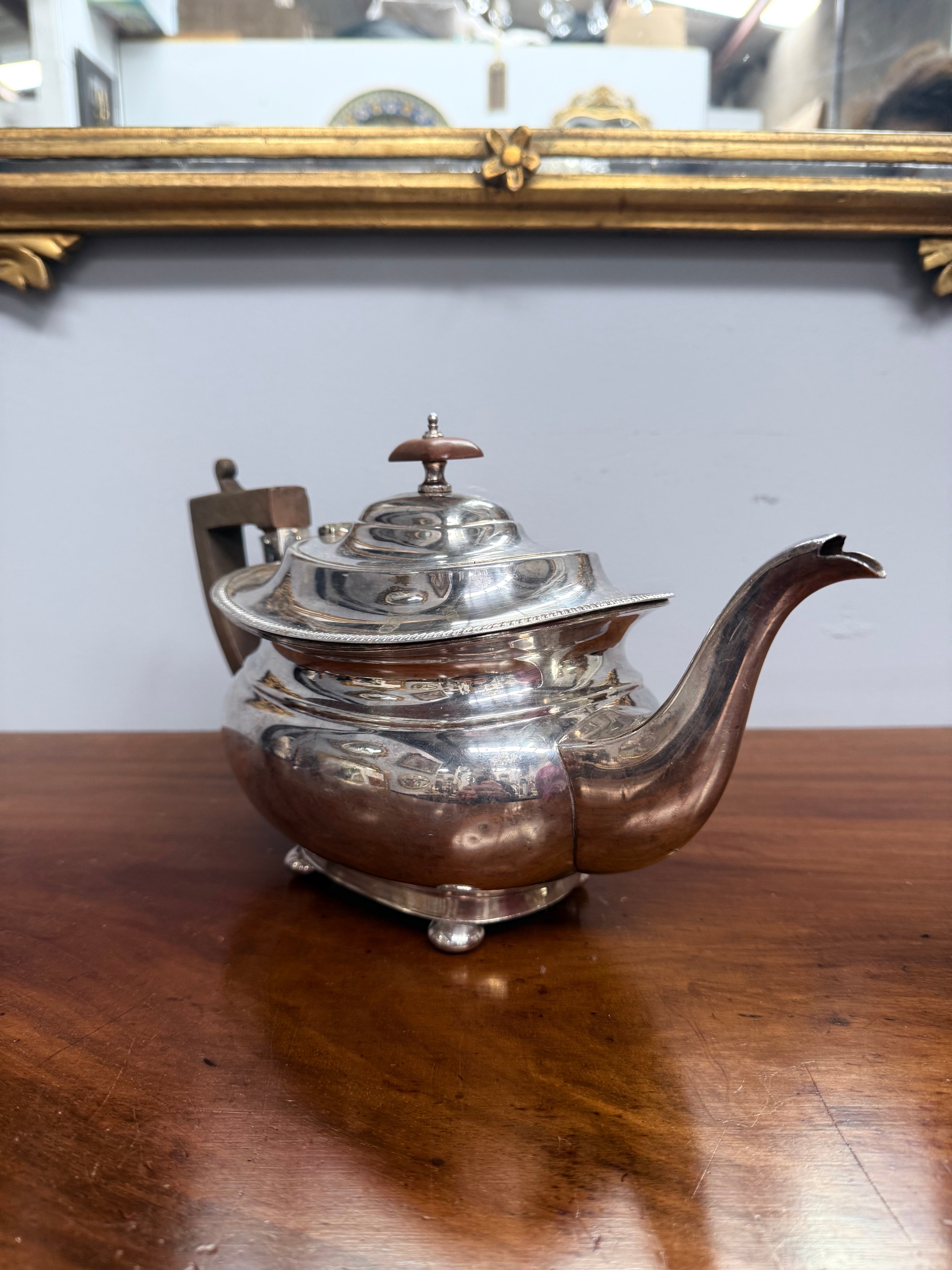 Antique English Georgian Style Sheffield Plate Tea Pot