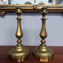 Pair of Antique Bell Metal Candle Sticks