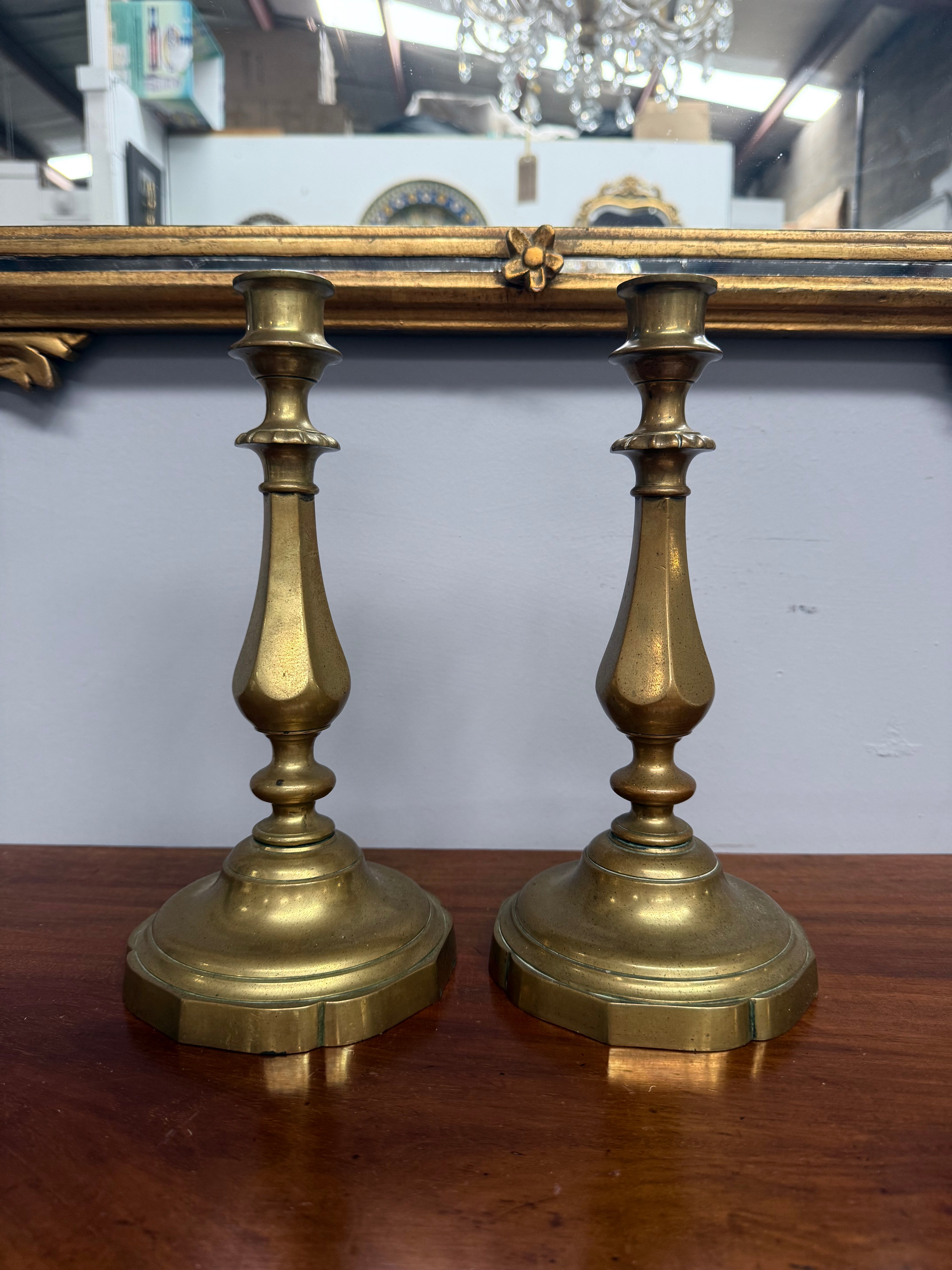 Pair of Antique Bell Metal Candle Sticks | Antique & Vintage | Moonee Ponds Antiques | Australia Wide Delivery