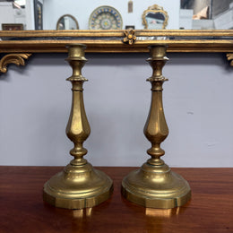 Pair of Antique Bell Metal Candle Sticks