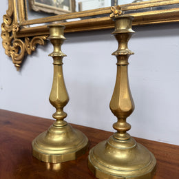 Pair of Antique Bell Metal Candle Sticks