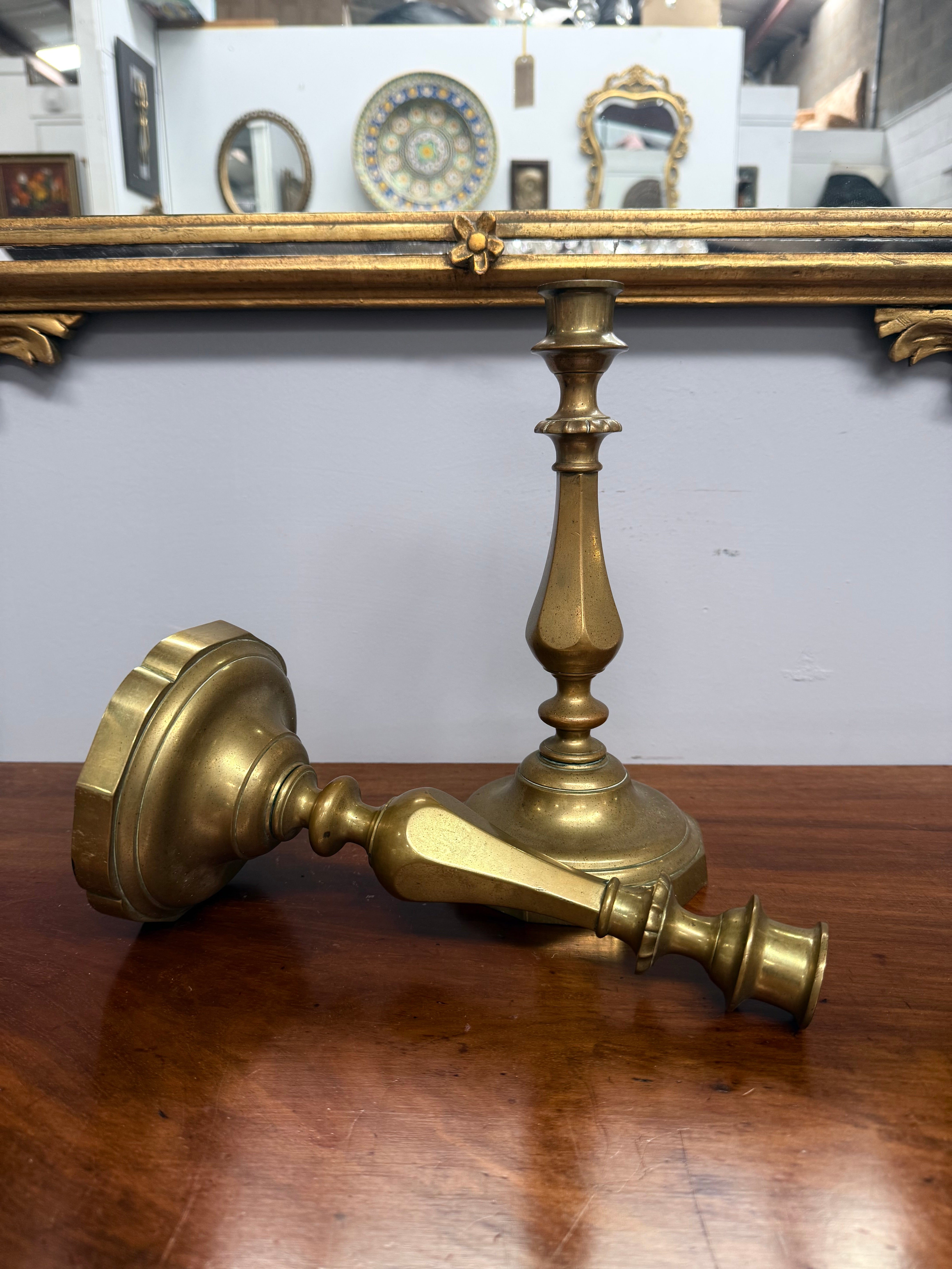 Pair of Antique Bell Metal Candle Sticks | Antique & Vintage | Moonee Ponds Antiques | Australia Wide Delivery