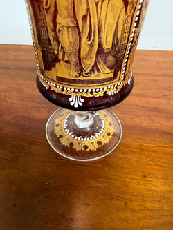 Antique Judaica Ruby & Gold Decorated Glass/Cup | Antique & Vintage | Moonee Ponds Antiques | Australia Wide