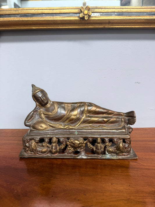 Antique Reclining Bronze Buddha