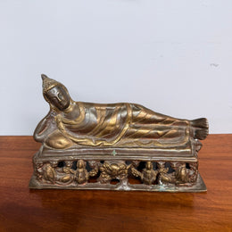 Antique Reclining Bronze Buddha