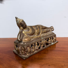 Antique Reclining Bronze Buddha