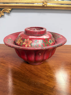 Antique Traditional Japanese Red Lacquerware Lidded Bowl | Antique & Vintage | Moonee Ponds Antiques | Australia Wide Delivery