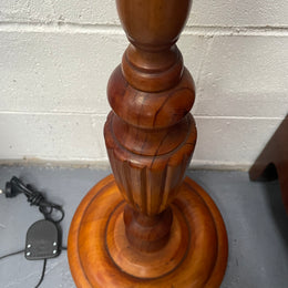 Antique Pine standard lamp that has been rewired to Australian standards with foot pedal. It has been sourced locally and is in good original detailed condition.