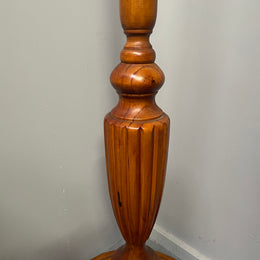 Antique Pine standard lamp that has been rewired to Australian standards with foot pedal. It has been sourced locally and is in good original detailed condition.