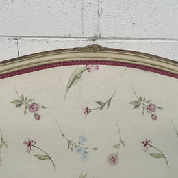 Queen size 19th Century Louis XV style hand painted upholstered bed. Sourced from France and comes with custom made slats. 