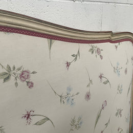 Queen size 19th Century Louis XV style hand painted upholstered bed. Sourced from France and comes with custom made slats. 