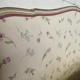 Queen size 19th Century Louis XV style hand painted upholstered bed. Sourced from France and comes with custom made slats. 