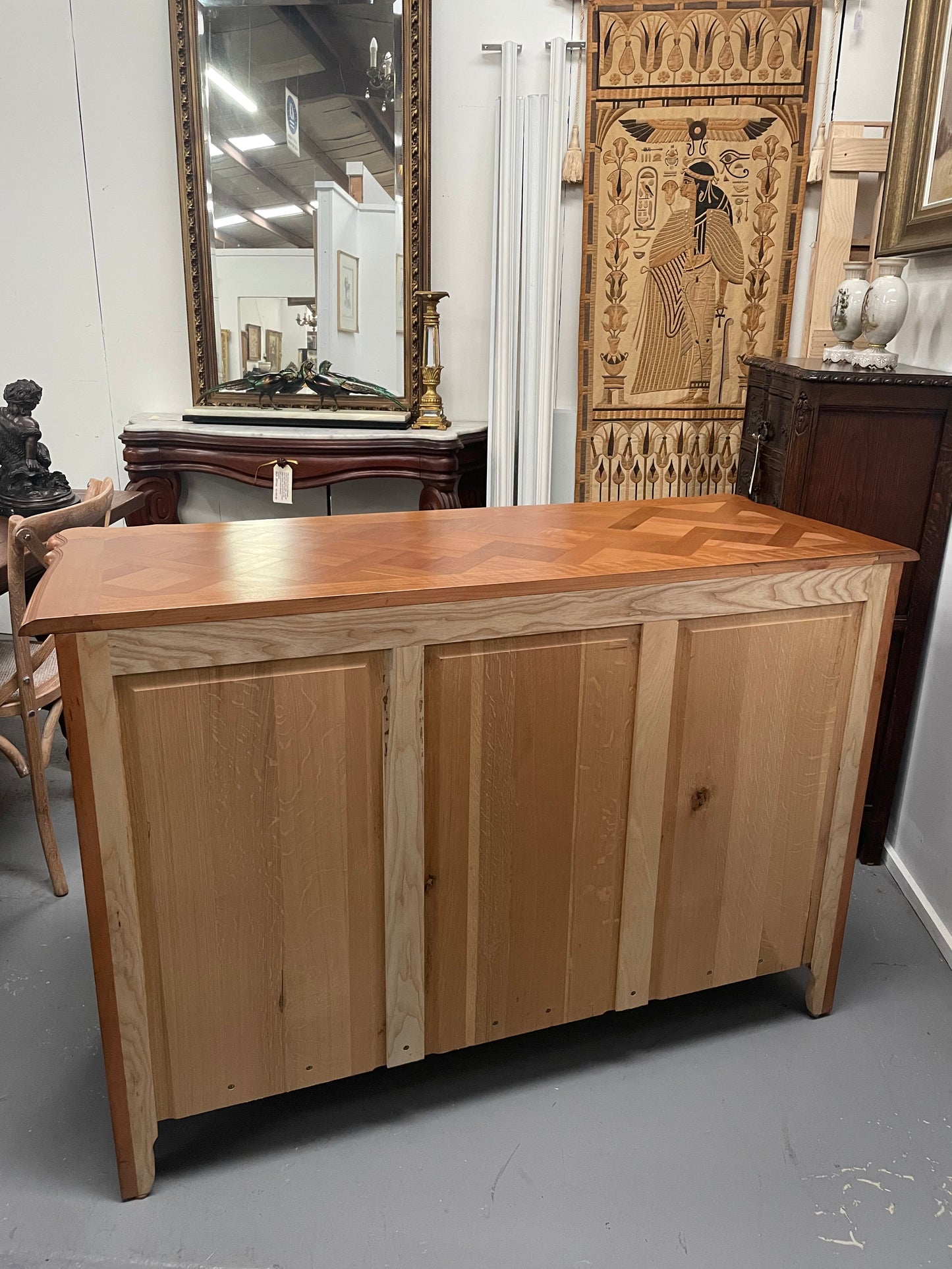 Vintage French Provincial Style Cherry Wood Two Door Sideboard