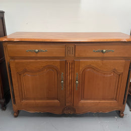 Vintage French Provincial Style Cherry Wood Two Door Sideboard