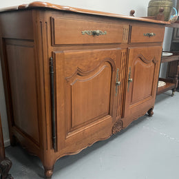 Vintage French Provincial Style Cherry Wood Two Door Sideboard