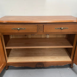 Vintage French Provincial Style Cherry Wood Two Door Sideboard