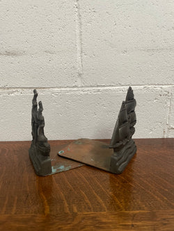 Pair Vintage Metal Sailing Ship Bookends | Antique & Vintage | Moonee Ponds Antiques | Australia Wide Delivery