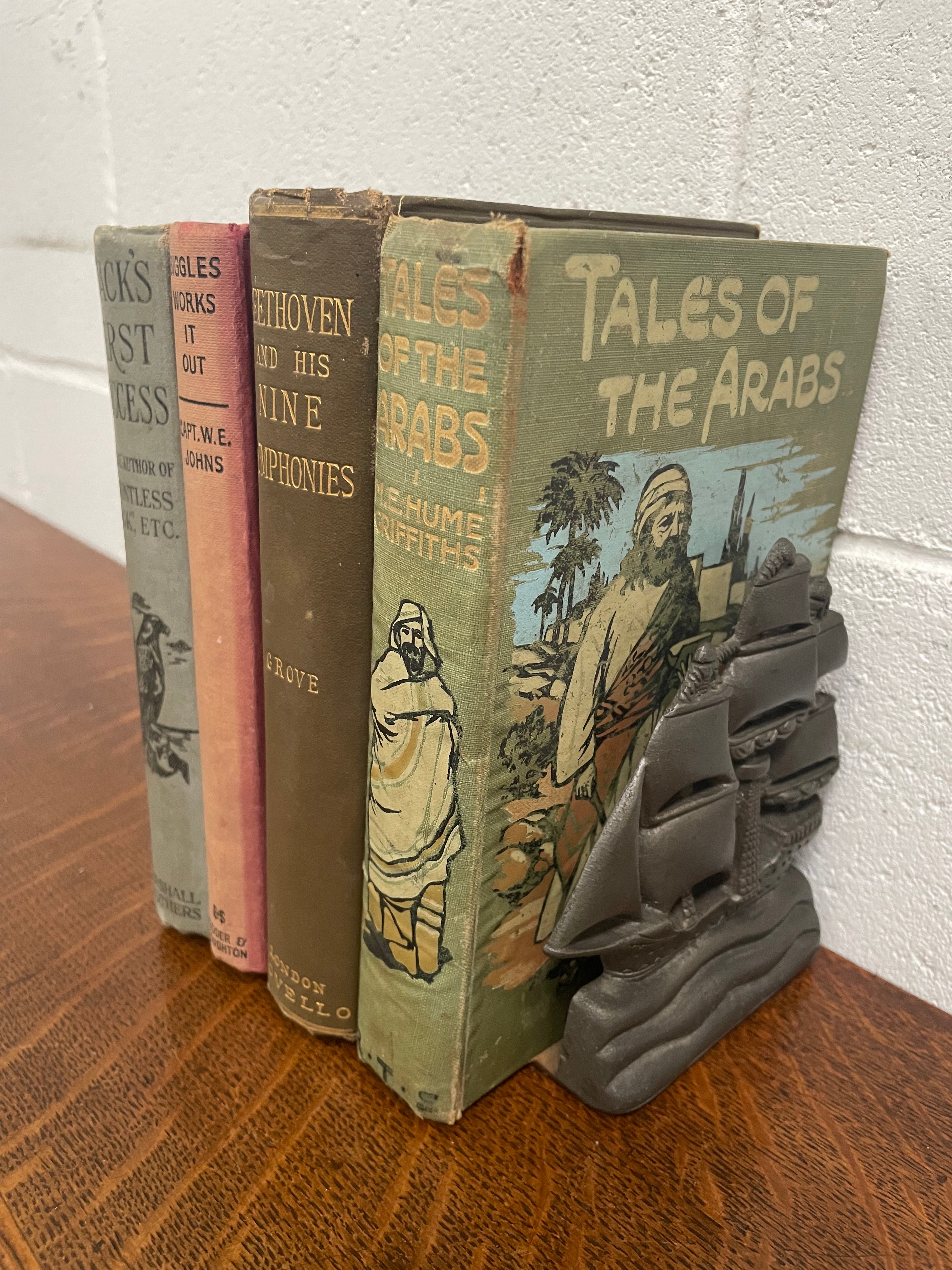 Pair Vintage Metal Sailing Ship Bookends | Antique & Vintage | Moonee Ponds Antiques | Australia Wide Delivery