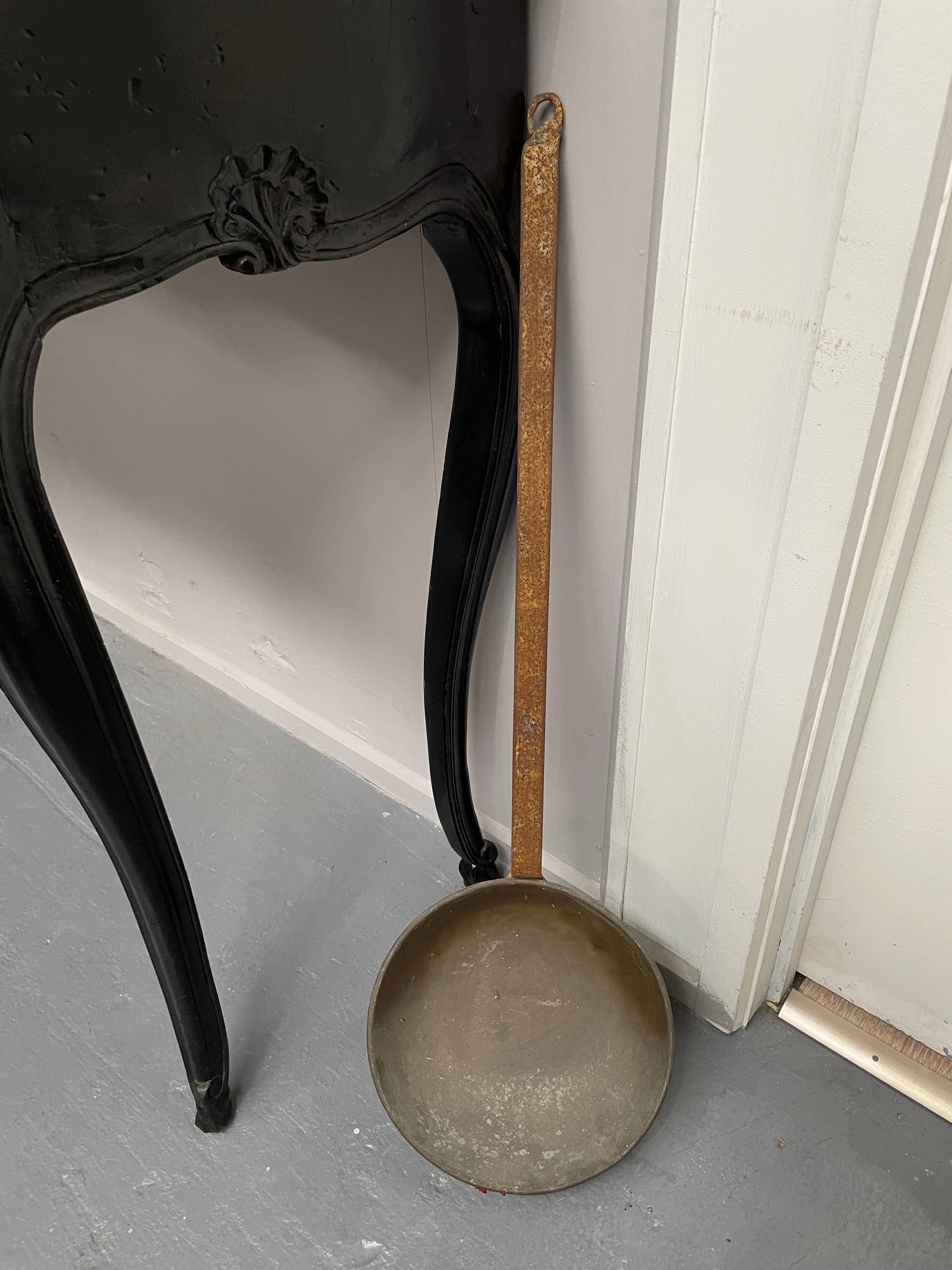 Antique Rustic Long Handled Brass Pot | Antique & Vintage | Moonee Ponds Antiques | Australia Wide Delivery