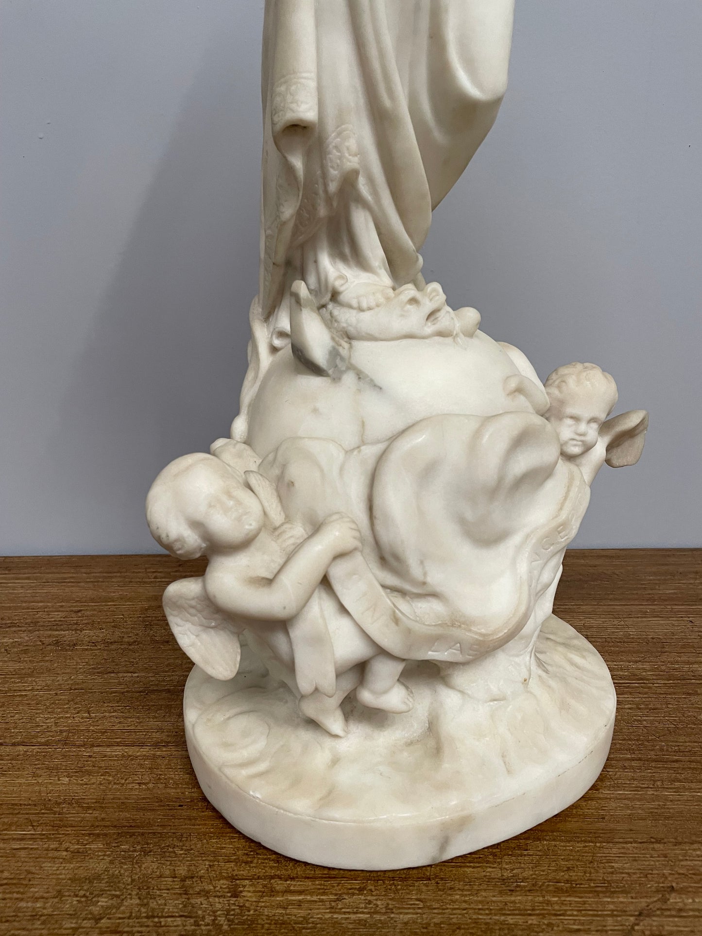 Antique French Marble Figure Of "Our Lady"