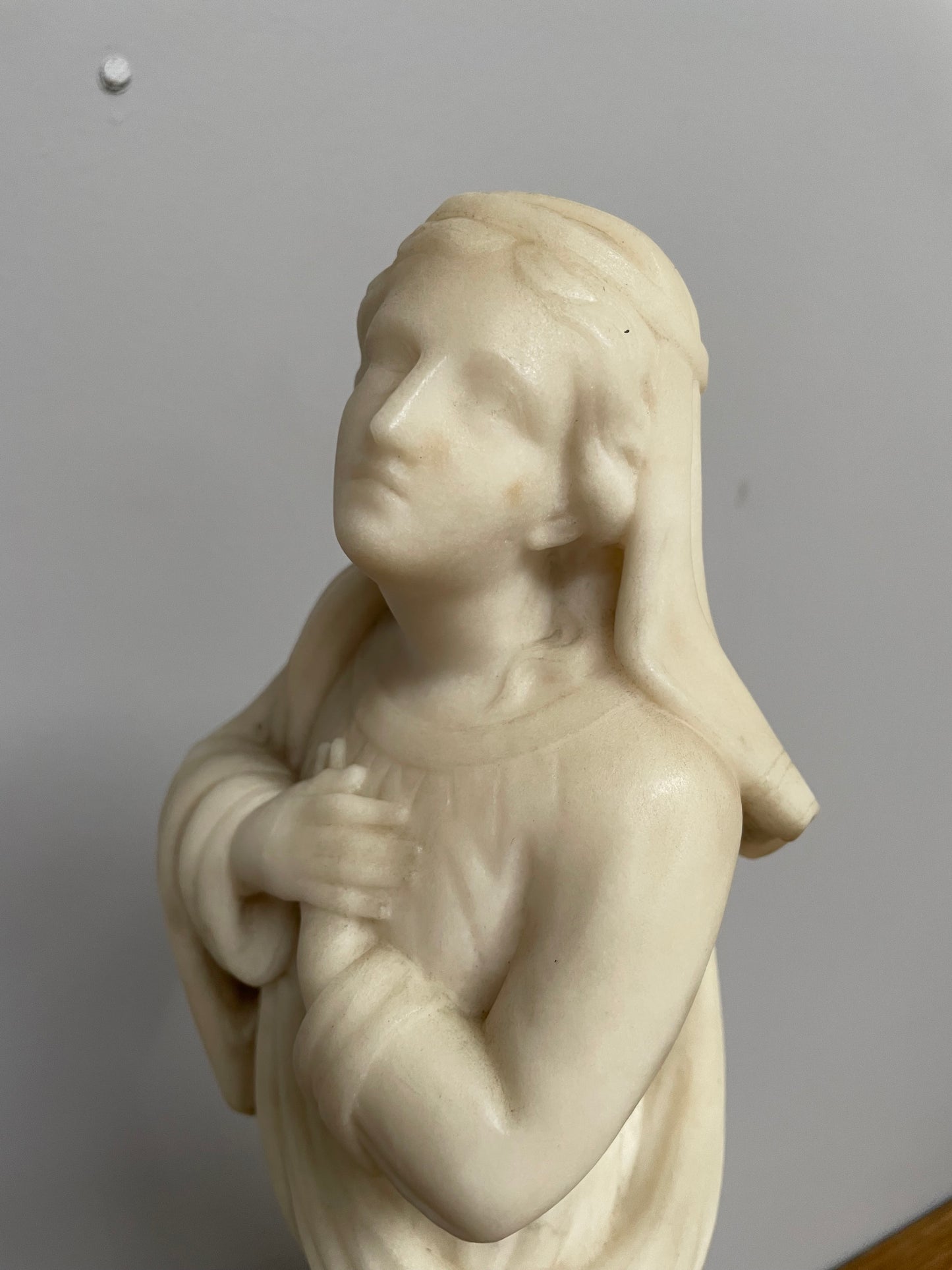 Antique French Marble Figure Of "Our Lady"