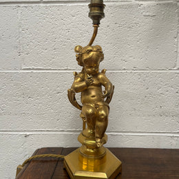 Gorgeous French Antique Gilt Bronze Cupid Lamp