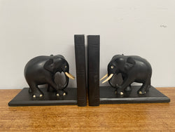 Pair of Antique Ebony Elephant Bookends | Antique & Vintage | Moonee Ponds Antiques | Australia Wide Delivery