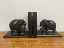 Pair of Antique Ebony Elephant Bookends | Antique & Vintage | Moonee Ponds Antiques | Australia Wide Delivery