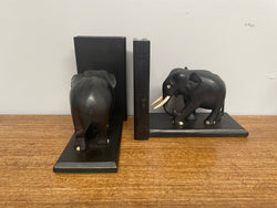 Pair of Antique Ebony Elephant Bookends | Antique & Vintage | Moonee Ponds Antiques | Australia Wide Delivery