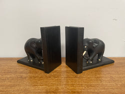 Pair of Antique Ebony Elephant Bookends | Antique & Vintage | Moonee Ponds Antiques | Australia Wide Delivery