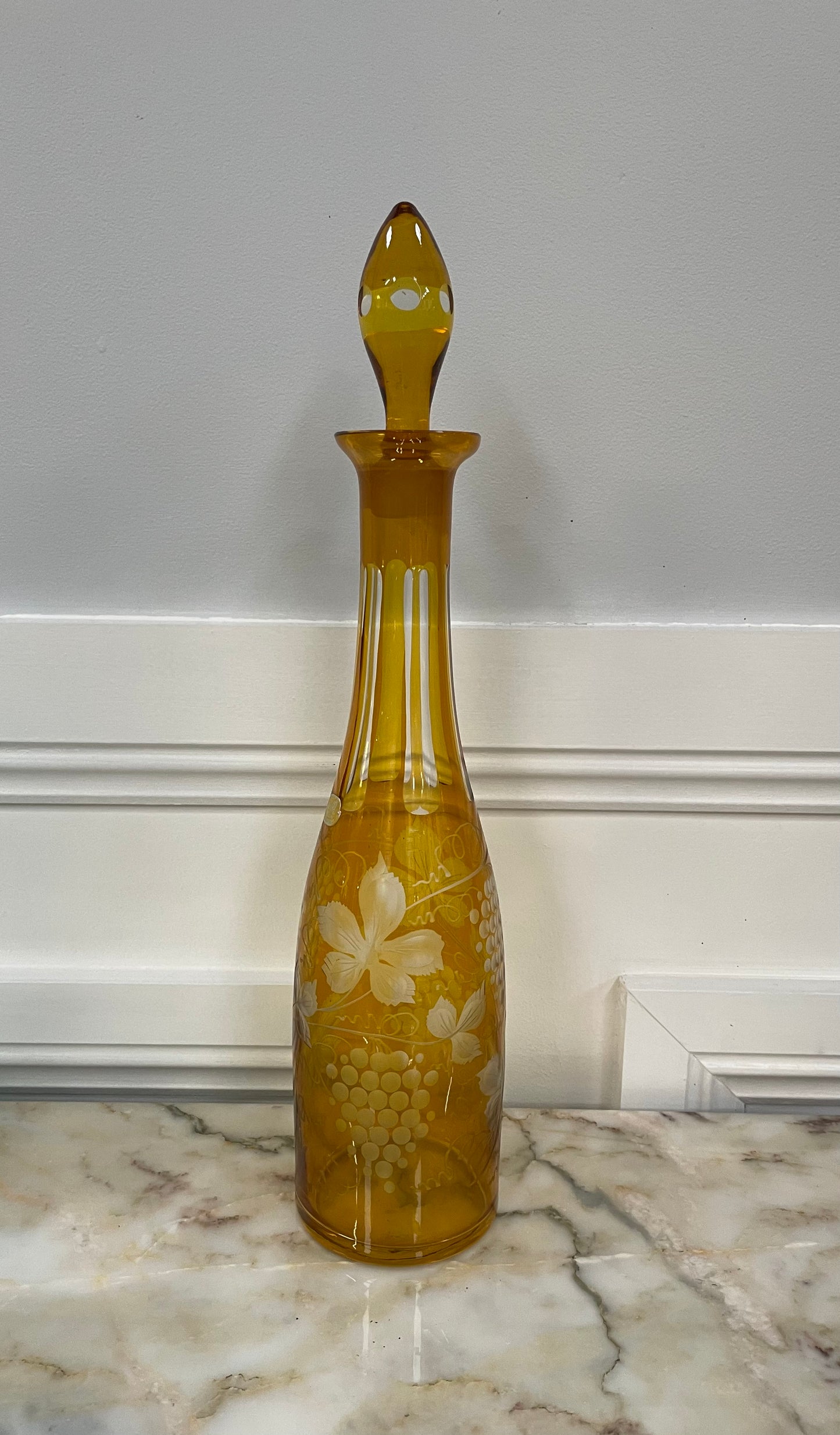 Vintage Bohemian Glass Decanter