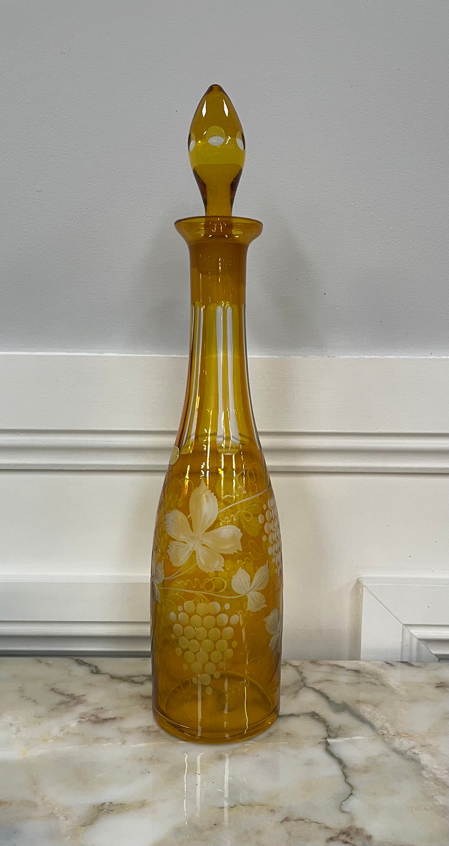 Vintage Bohemian Glass Decanter