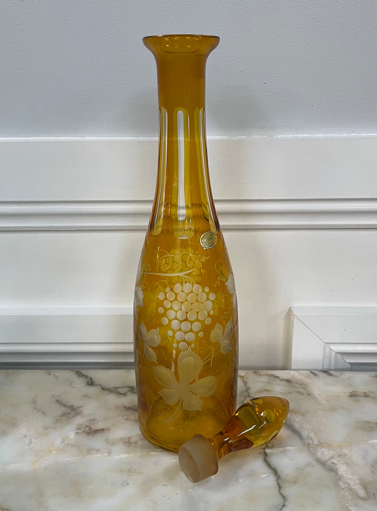 Vintage Bohemian Glass Decanter