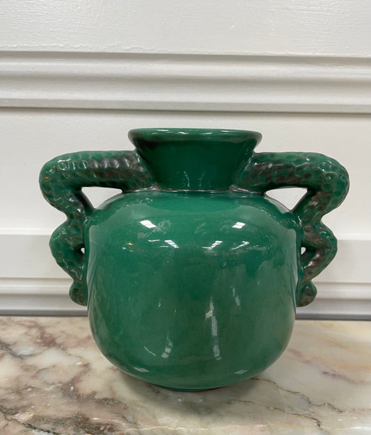 Art Deco ' Gabriel' Green Pottery Vase