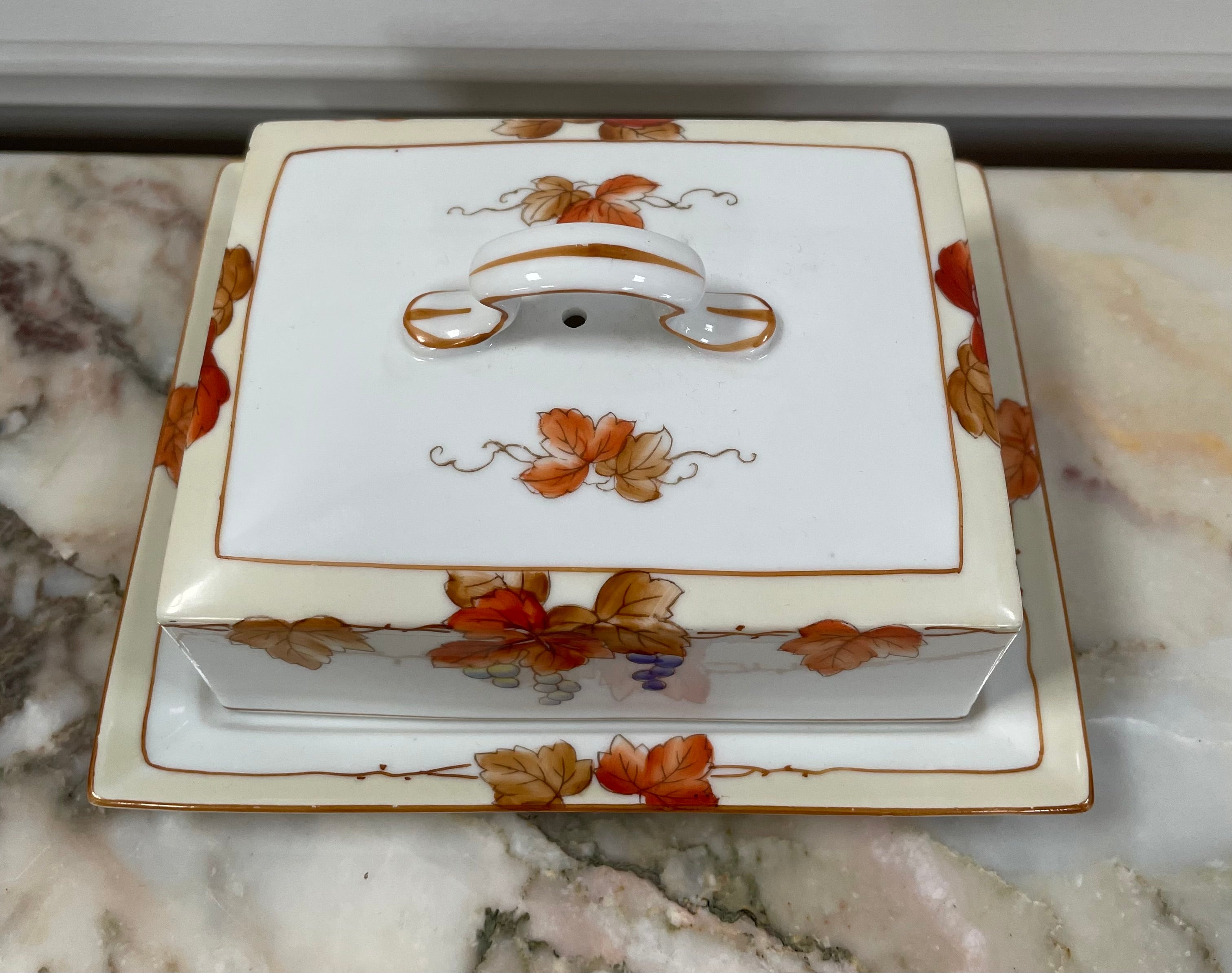 Noritake Hand Painted Cheese/Butter Dish | Antique & Vintage | Moonee Ponds Antiques | Australia Wide Delivery