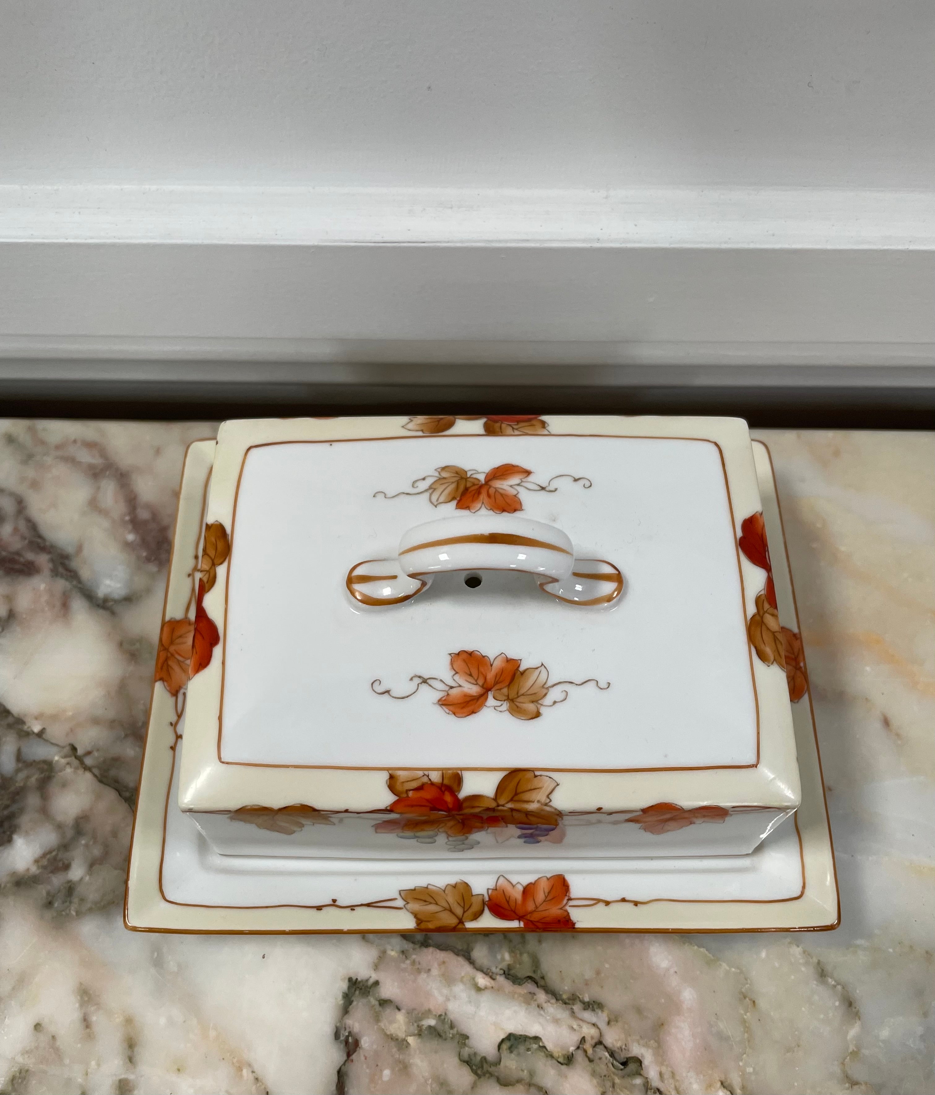 Noritake Hand Painted Cheese/Butter Dish | Antique & Vintage | Moonee Ponds Antiques | Australia Wide Delivery