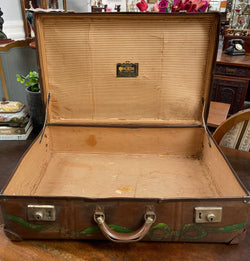 Fun Vintage Suitcase Painted With Delightful Bear | Antique & Vintage | Moonee Ponds Antiques | Australia Wide Delivery