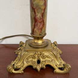Elegant Edwardian Onyx & Ormolu Table Lamp
