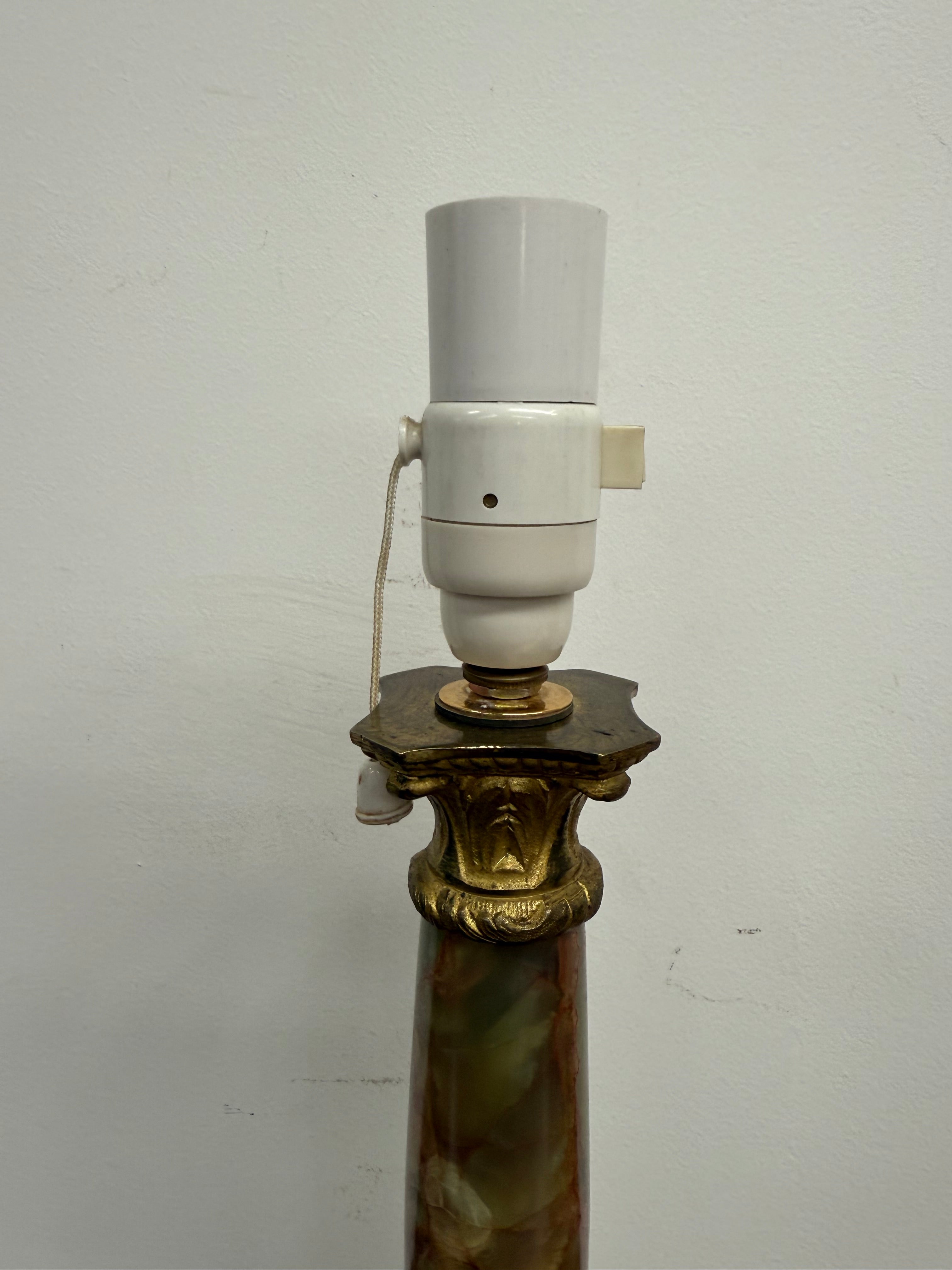 Elegant Edwardian Onyx & Ormolu Table Lamp | Antique & Vintage | Moonee Ponds Antiques | Australia Wide