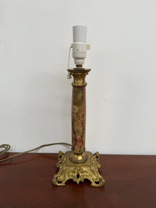 Elegant Edwardian Onyx & Ormolu Table Lamp