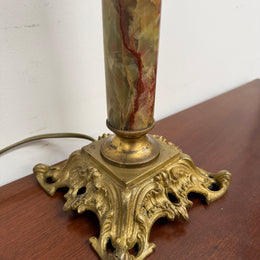 Elegant Edwardian Onyx & Ormolu Table Lamp