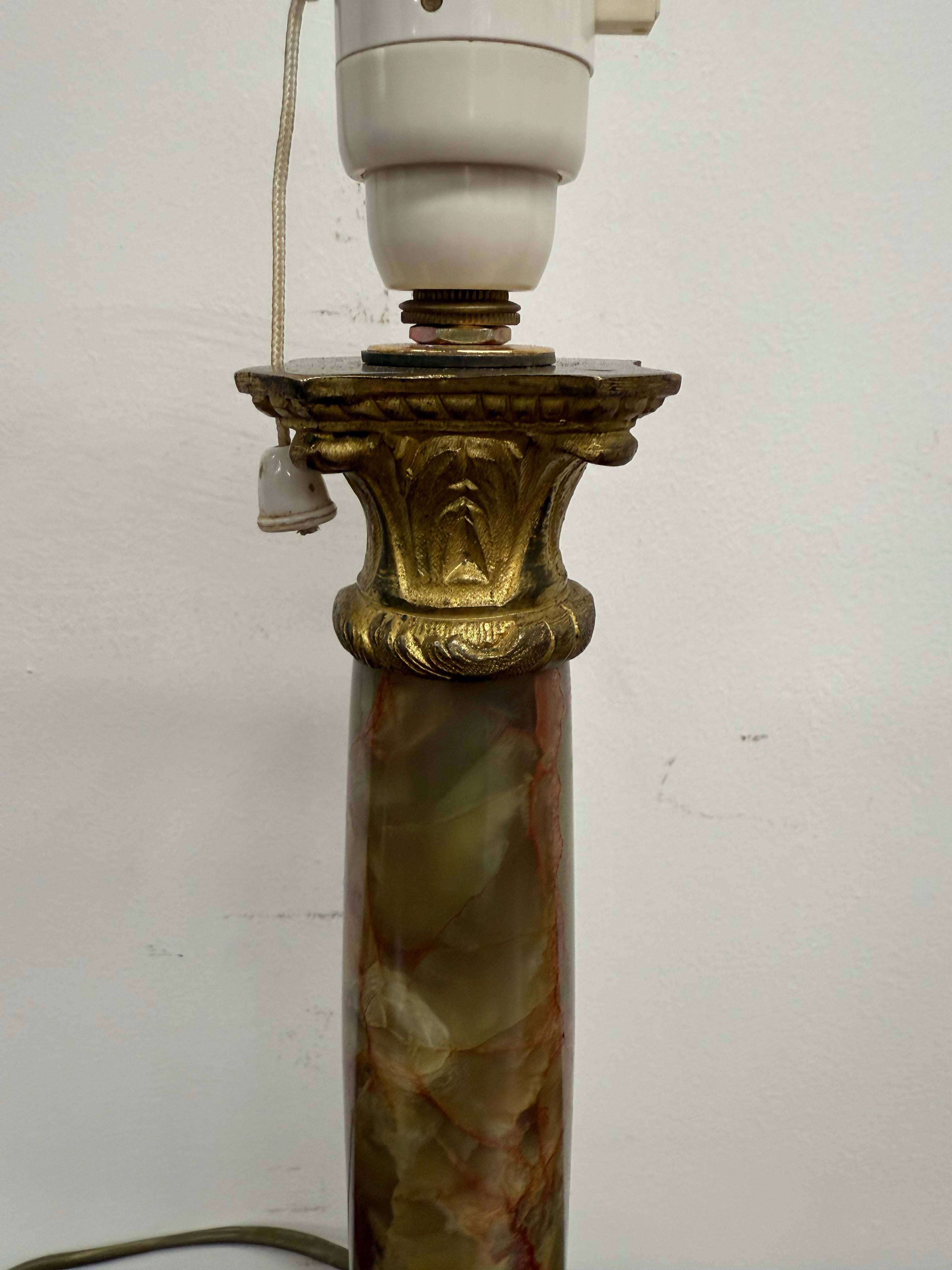 Elegant Edwardian Onyx & Ormolu Table Lamp | Antique & Vintage | Moonee Ponds Antiques | Australia Wide