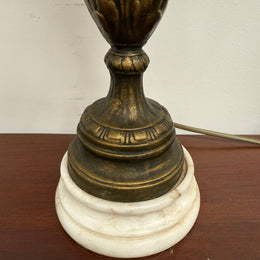 Elegant Gilt Metal & Marble Vintage Table Lamp