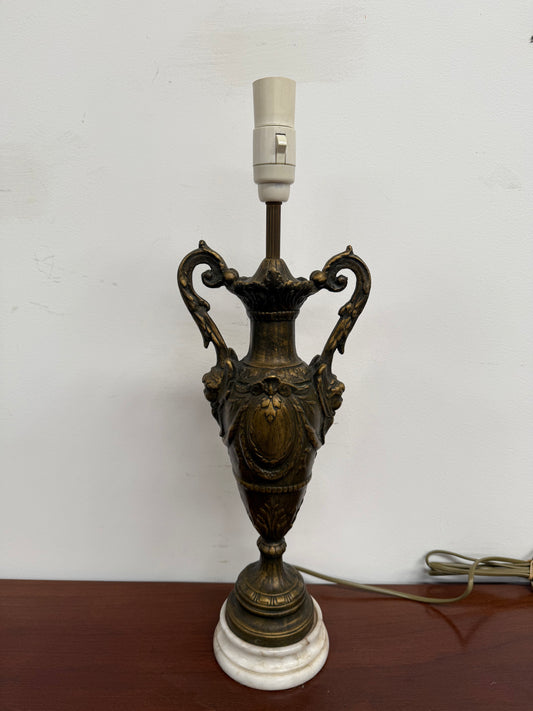 Elegant Gilt Metal & Marble Vintage Table Lamp