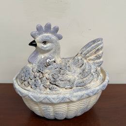 Vintage French Chicken Egg Bowl & Cover