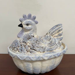Vintage French Chicken Egg Bowl & Cover